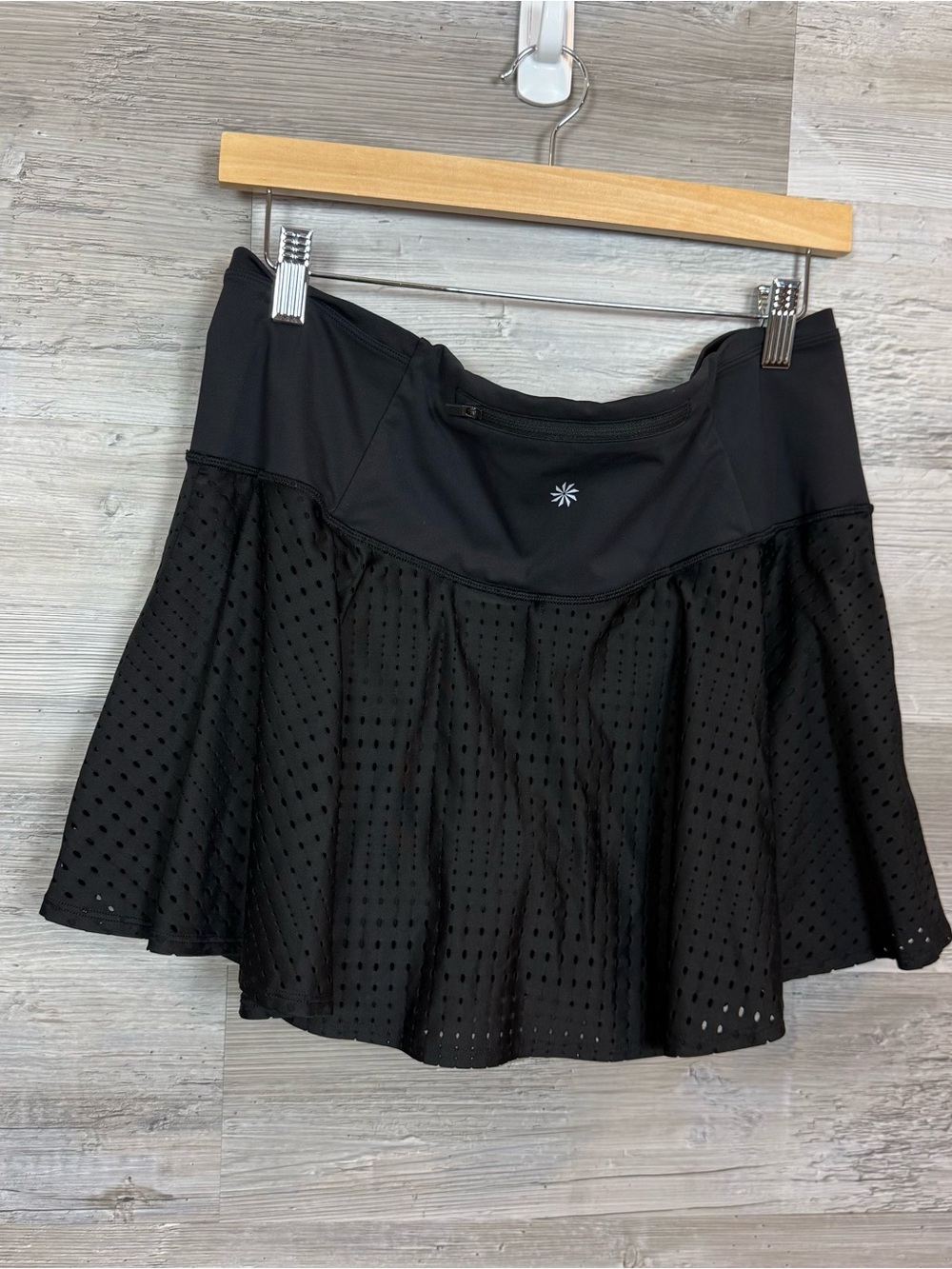 Athleta A-Game 14" Tennis Golf Skort L Black Compressed Built-In Shorts - Picture 3 of 9